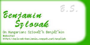 benjamin szlovak business card